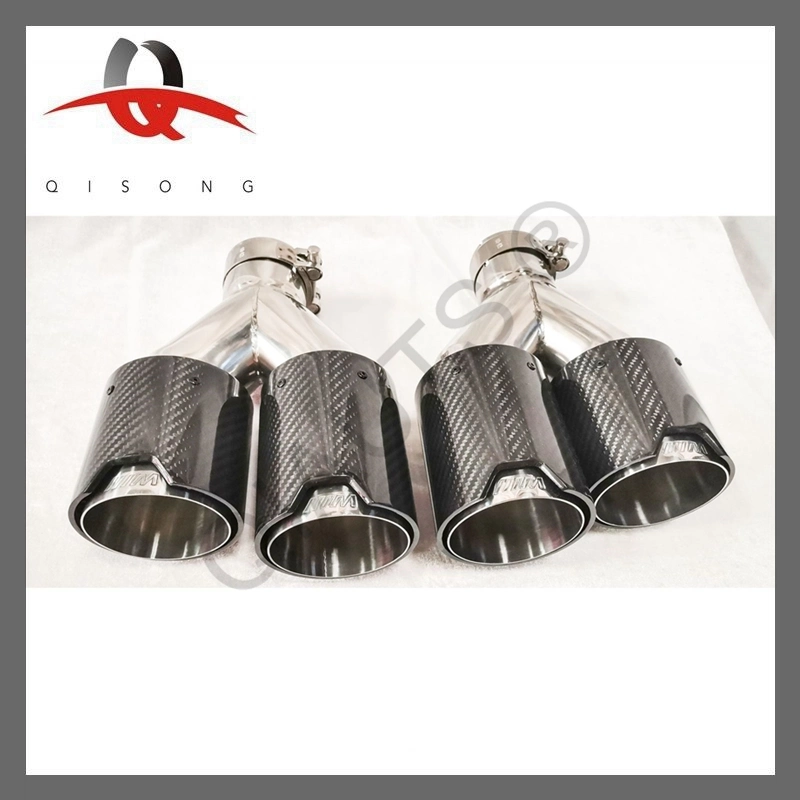 [Qisong] Qiauts Car Carbon Fiber Exhaust Dual Outlet End Tips Pipes