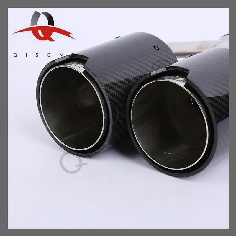 [Qisong] Qiauts Car Carbon Fiber Exhaust Dual Outlet End Tips Pipes