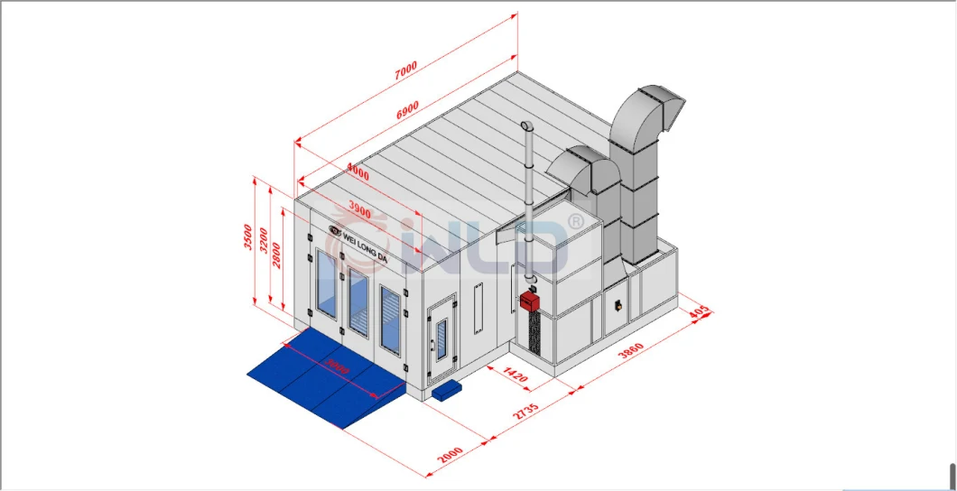 Wld9000 Auto Paint Booth Auto Spray Booth Paint Oven Painting Booth Painting Room Paintng Cabin Painting Chamber Garage Equipment Auto Body Repair 4s Shop CE