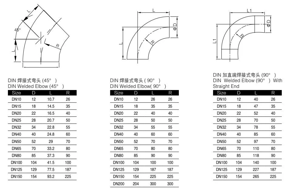 12.7mm-102mm SS304 Sanitary Butt Weld 90 Degree Pipe Elbow Bend Stainless Steel Car Exhaust Muffler