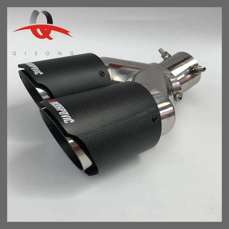 Double Headed Carbon Fiber Exhaust Muffler Tail Tube