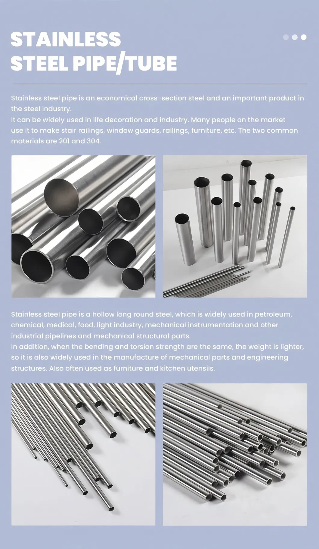 China AISI Approved Ss201 SUS304 Ss Steel Exhaust Tubing Suppliers 201 Stainless Pipe 0.1mm-300mm