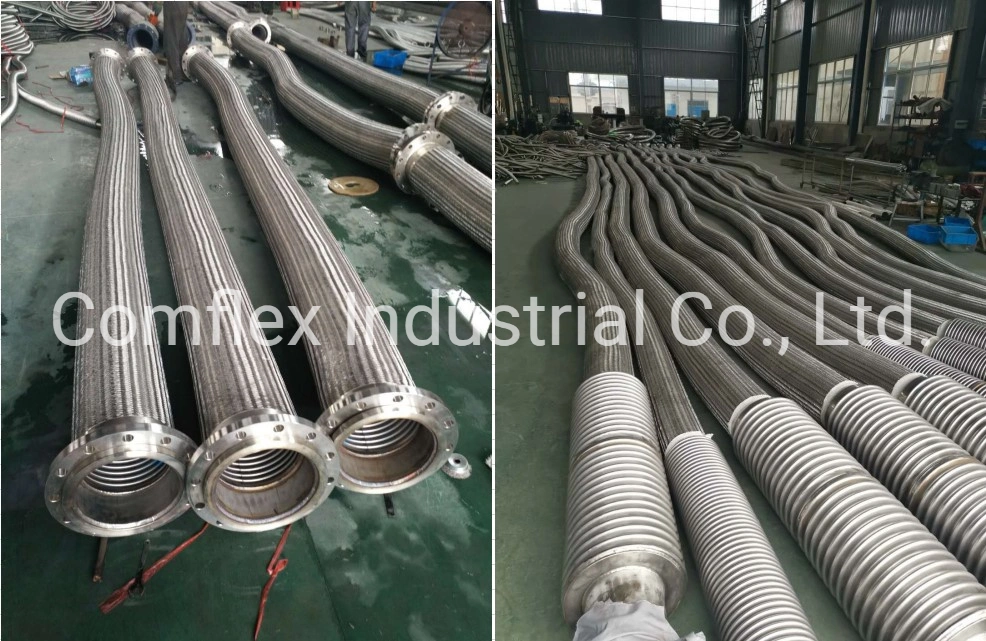 Stainless Steel Wire Braided Flexible Flanged Expansion Joint Corrugated Metal Hose with Flange Corrugated Tube Bellow