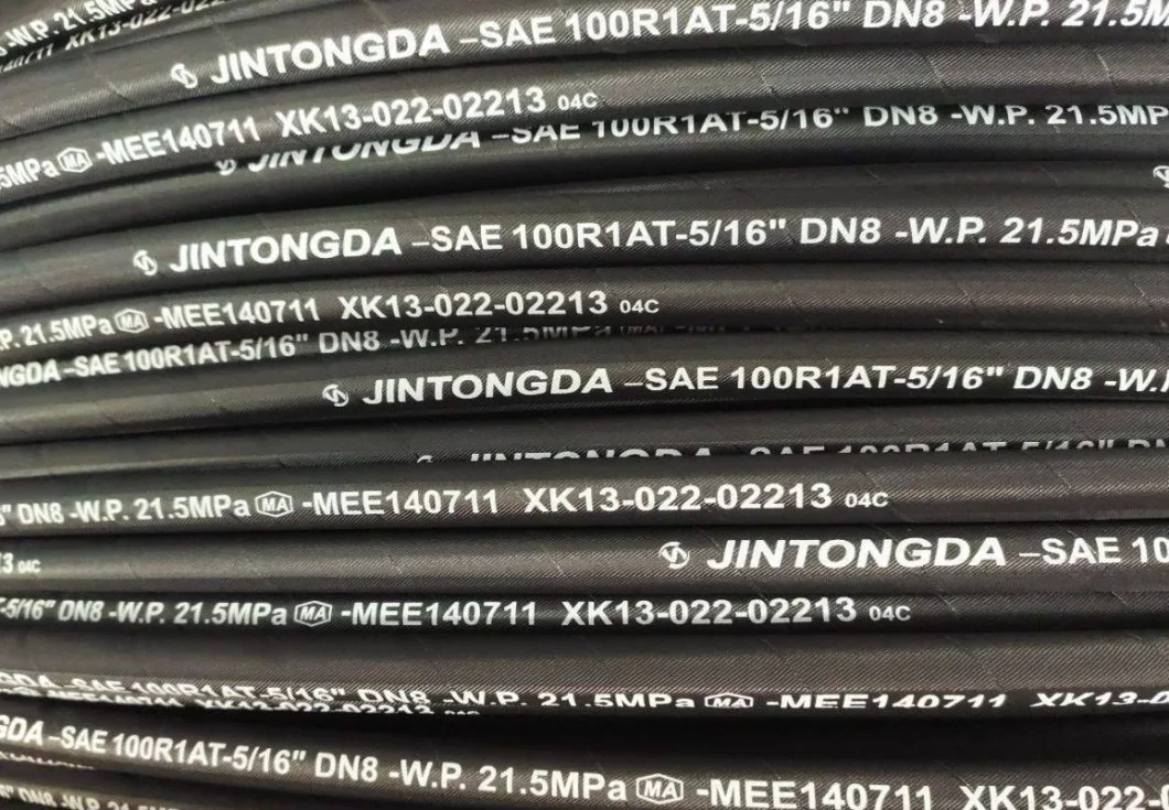 China Factory Steel Wire Braided High Pressure Tube Pipe SAE 100r1at Hydraulic Rubber Hose with Msha Approval