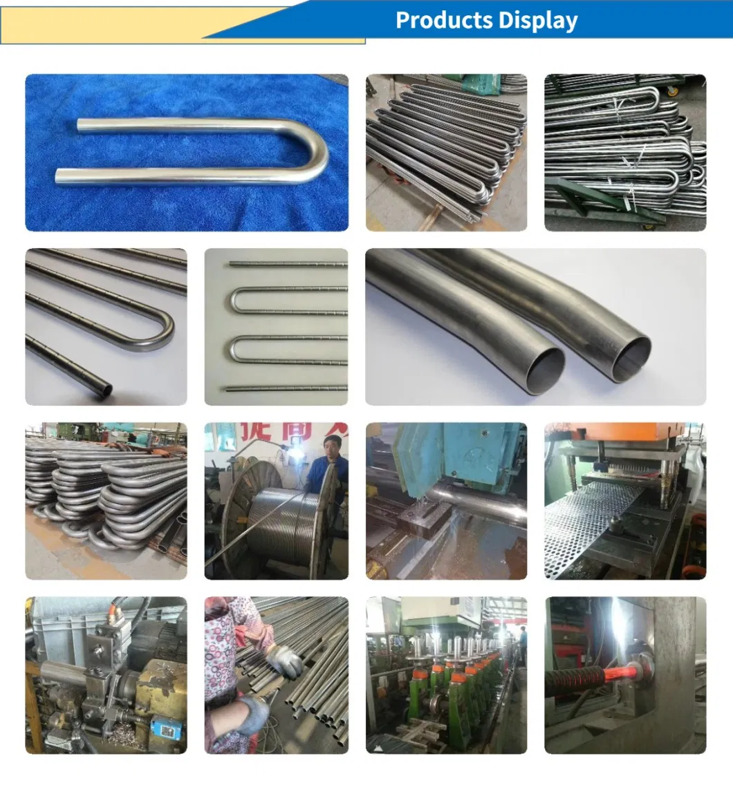 Manufacturer Customized U-Tube Seamless Slotted Thread Corrugated Joint Internal Wave Bending Welding 304 Stainless Steel U-Tube