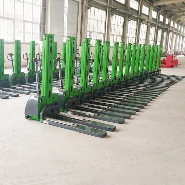 Mini Hydraulic Electric Stacker 1000kg 800/1000/1300mm Unload Container Self-Loading Forklift Truck