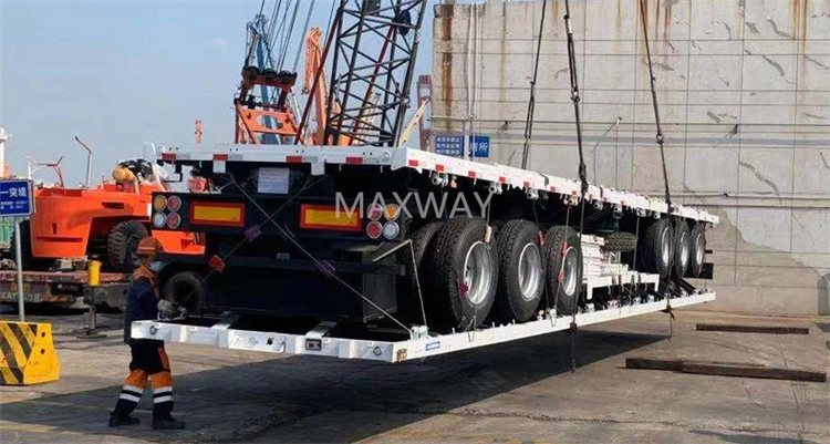 Load and Unload 3 Axles 20FT 40FT Containerflatbed Truck Semi Trailers