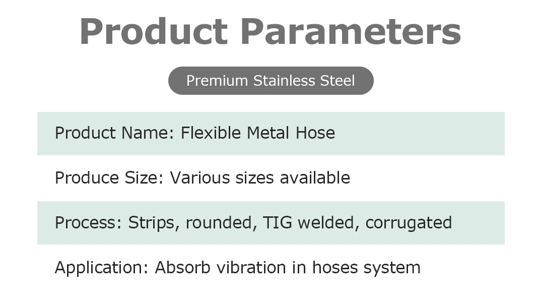 Stainless Steel Ss Corrugated Metal Hose Tube