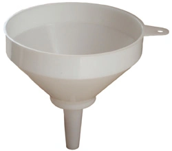 1 1/2 Quart Yellow Double Capped Plastic Funnel