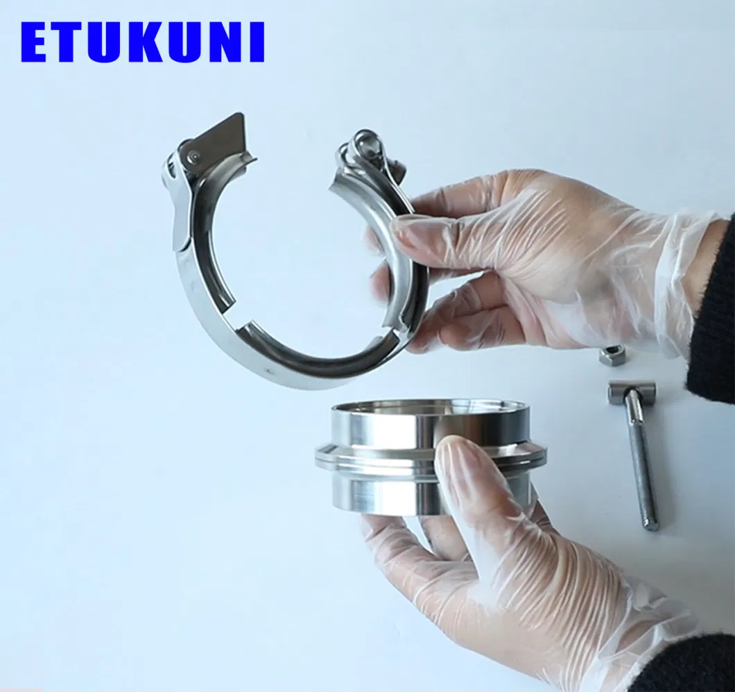 China Supplier of High Quality V Type Groove Clamp 2.5&quot; Inch Auto Parts 304 Stainless Steel V Band Heavy Duty Clamp for Kit Flange 2 Join Auto Exhaust Pipe