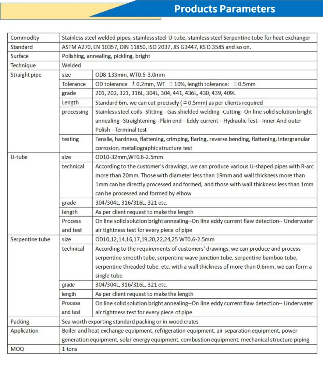 Manufacturer Customized U-Tube Seamless Slotted Thread Corrugated Joint Internal Wave Bending Welding 304 Stainless Steel U-Tube