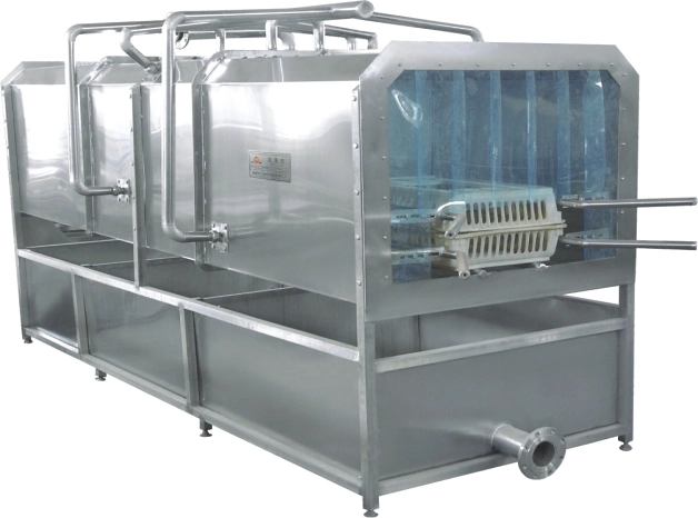 Carcass Unload Device in a Poultry Slaughter Machine Line