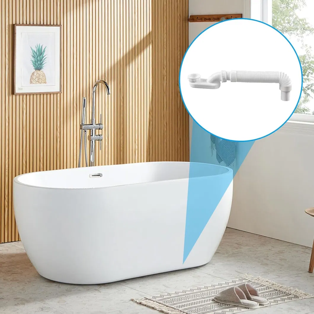 Bathtub Shower Drain Pipe Low Profile P Trap Kit Flexible Drain Pipe for Bathtub