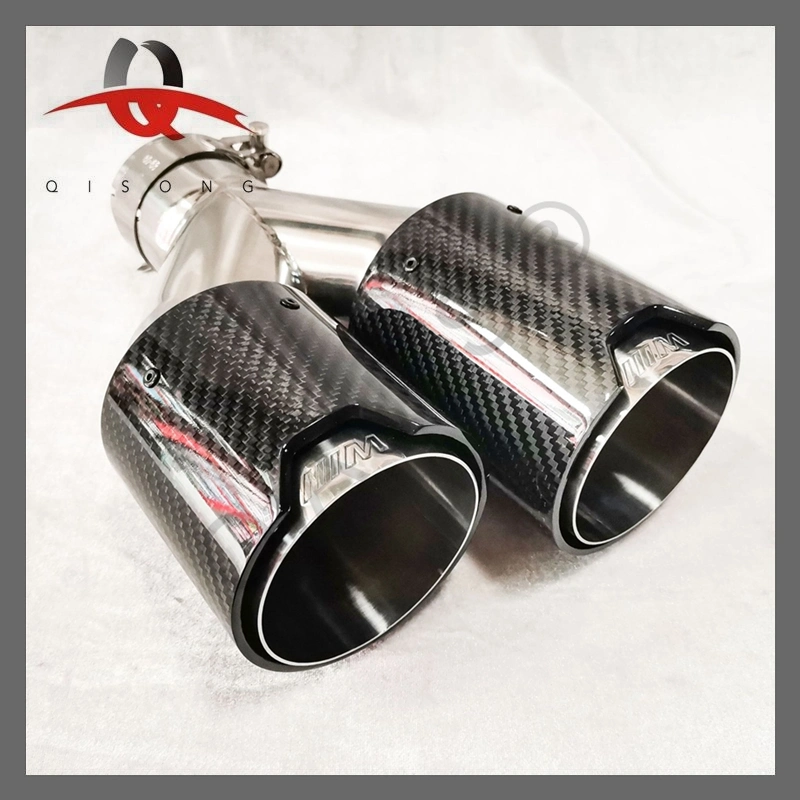 [Qisong] Qiauts Car Carbon Fiber Exhaust Dual Outlet End Tips Pipes