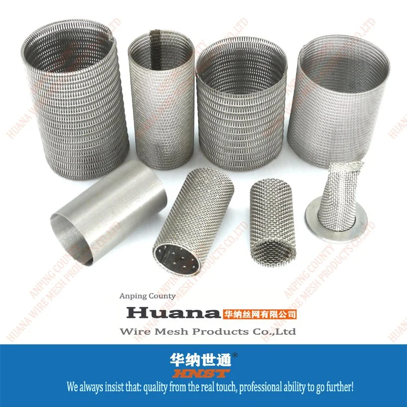 Food Grade Single-Layer Double-Layer 25 50 60 80 100 Micron Stainless Steel Filters Cylinder Mesh Tube