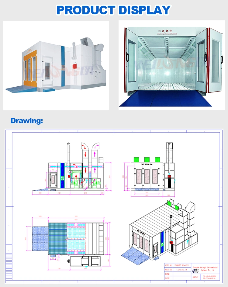 Wld9200 (Luxury Type) (CE) Italy Type Car Spray Booth Auto Paint Booth Exhaust Systems