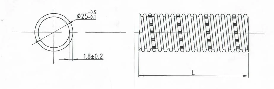 Exhaust Pipe Flex 22mm D-Layer 4FT (1.2m) W End Cap Universal