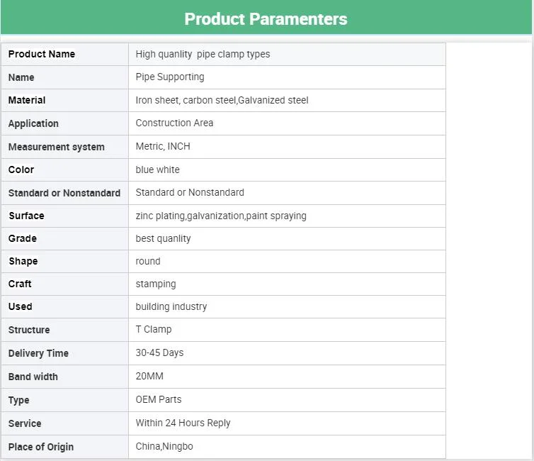 Galvanized Steel High Quality Light M10 Pipe Clamps Pipe Supporting