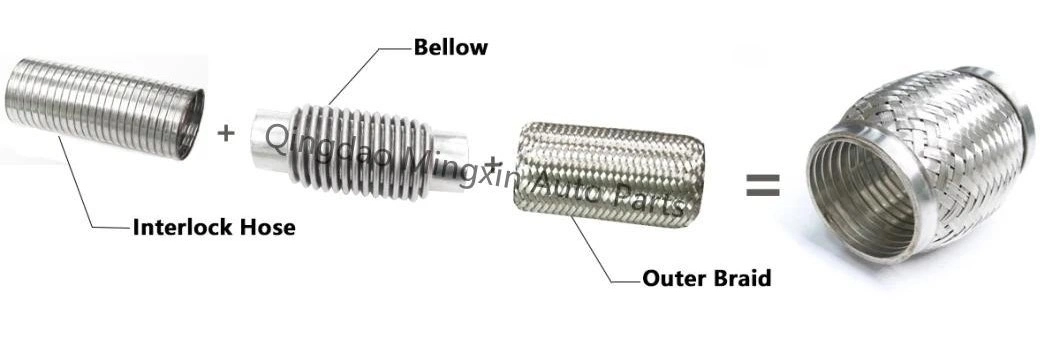 Mx Exhaust Stainless Steel Ss201 Braided Exhaust Flexible Corrugated Bellows Pipe