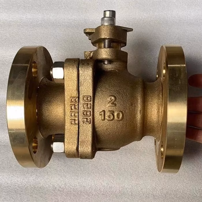 2PCS Brass Flanged Side Entry Split Body Floating Ball Valve