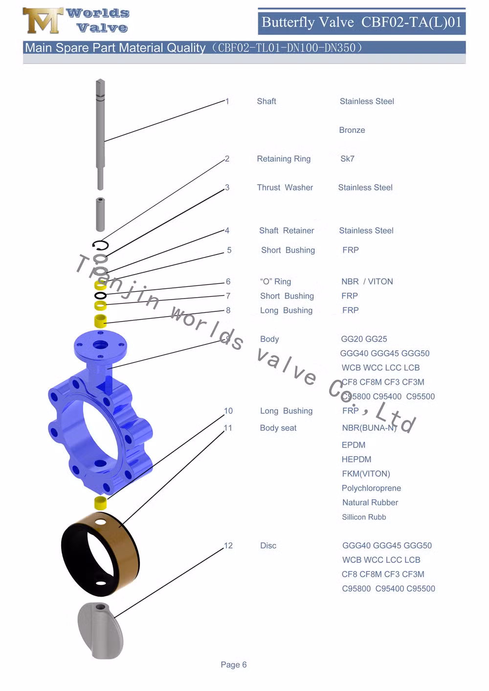 EPDM Lining Rubber Seated Lug Tapped/Threaded Hole/End Butterfly Vavles for Air-Conditioner