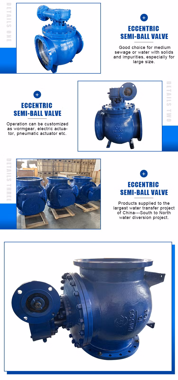 Industrial Water Ductile Iron Hemisphere Control Hard Seal Eccentric Semi Ball Valve Wholesale
