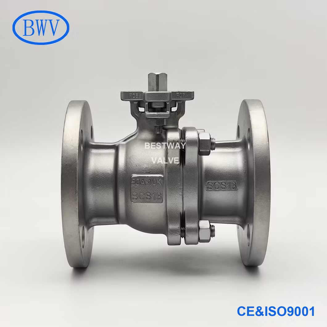 50A High Performance JIS 10K Flanged Stainless Steel Full Bore Ball Valves