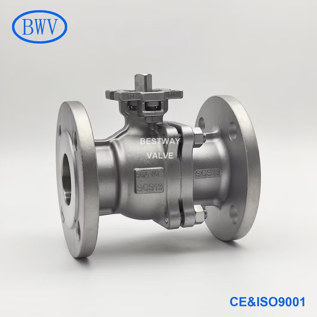 50A High Performance JIS 10K Flanged Stainless Steel Full Bore Ball Valves