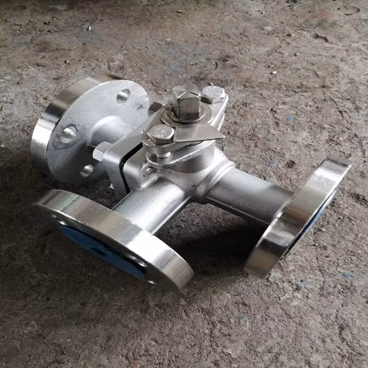Stainless Steel Extended Stem T Port Cryogenic Three Way Ball Valve