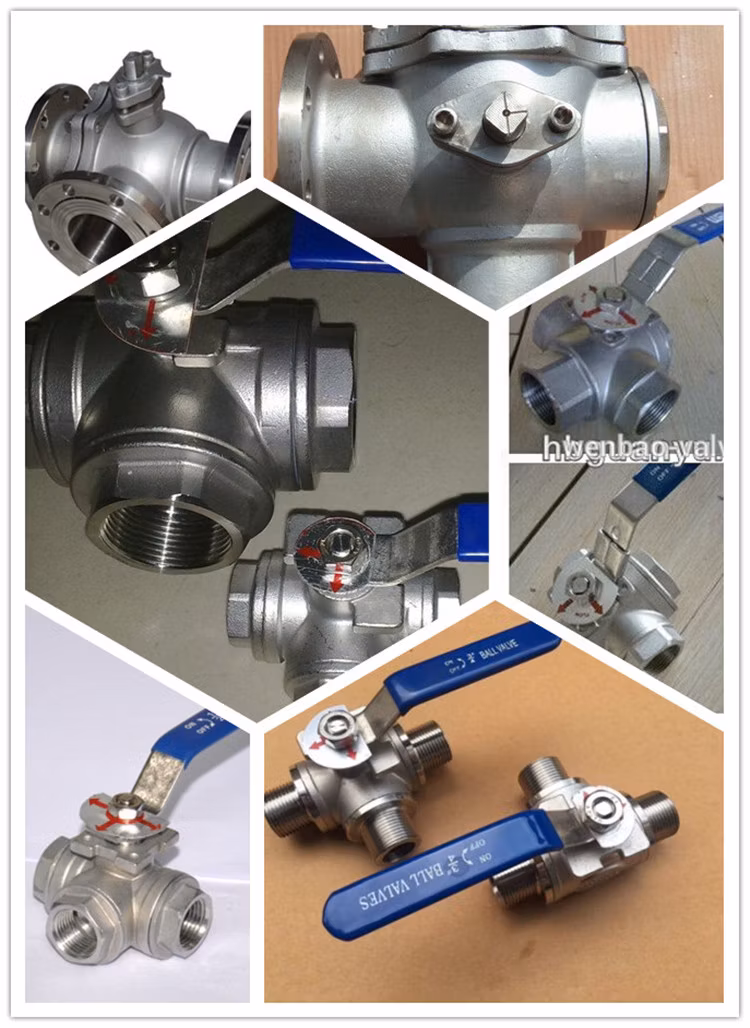 T Type Stainless Steel 3-Way Ball Valve with Reduced Port