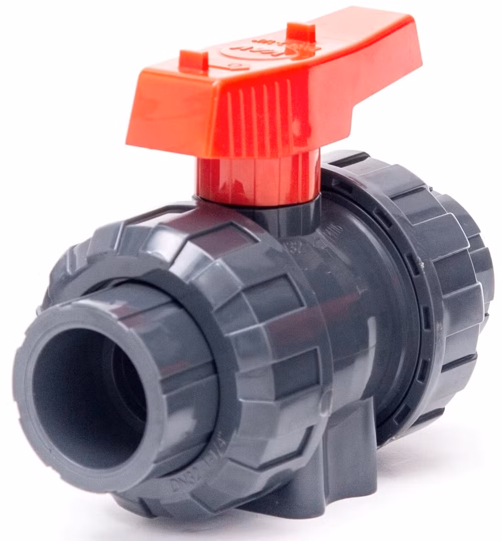 High Quality DIN ANSI JIS BS PVC True (Double) Union Female Thread Ball Valve UPVC Flange Wafer Type Ball Valve Plastic Non Actuator Mounting Pad Ball Valve