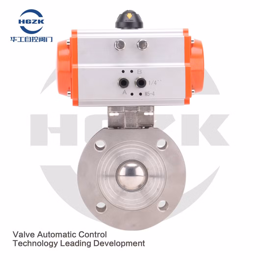 DN150 High-Performance Thin Type Pneumatic Flanged Ball Valve with Pneumatic Actuator