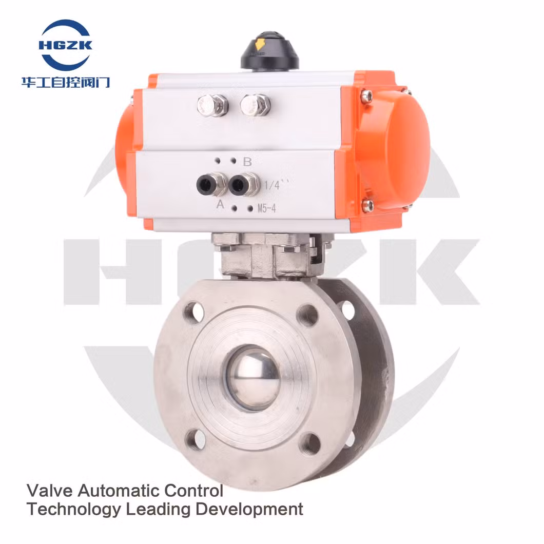 DN150 High-Performance Thin Type Pneumatic Flanged Ball Valve with Pneumatic Actuator