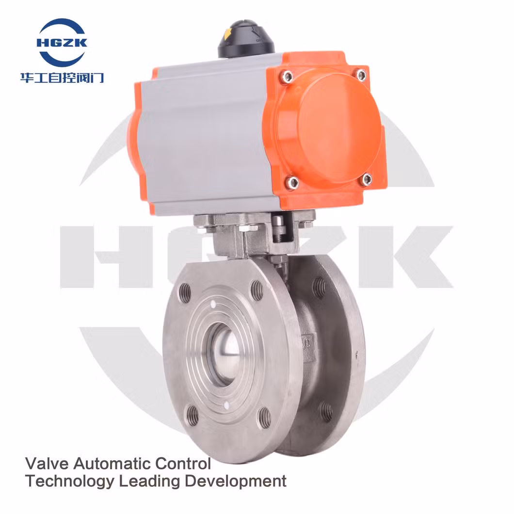 DN150 High-Performance Thin Type Pneumatic Flanged Ball Valve with Pneumatic Actuator