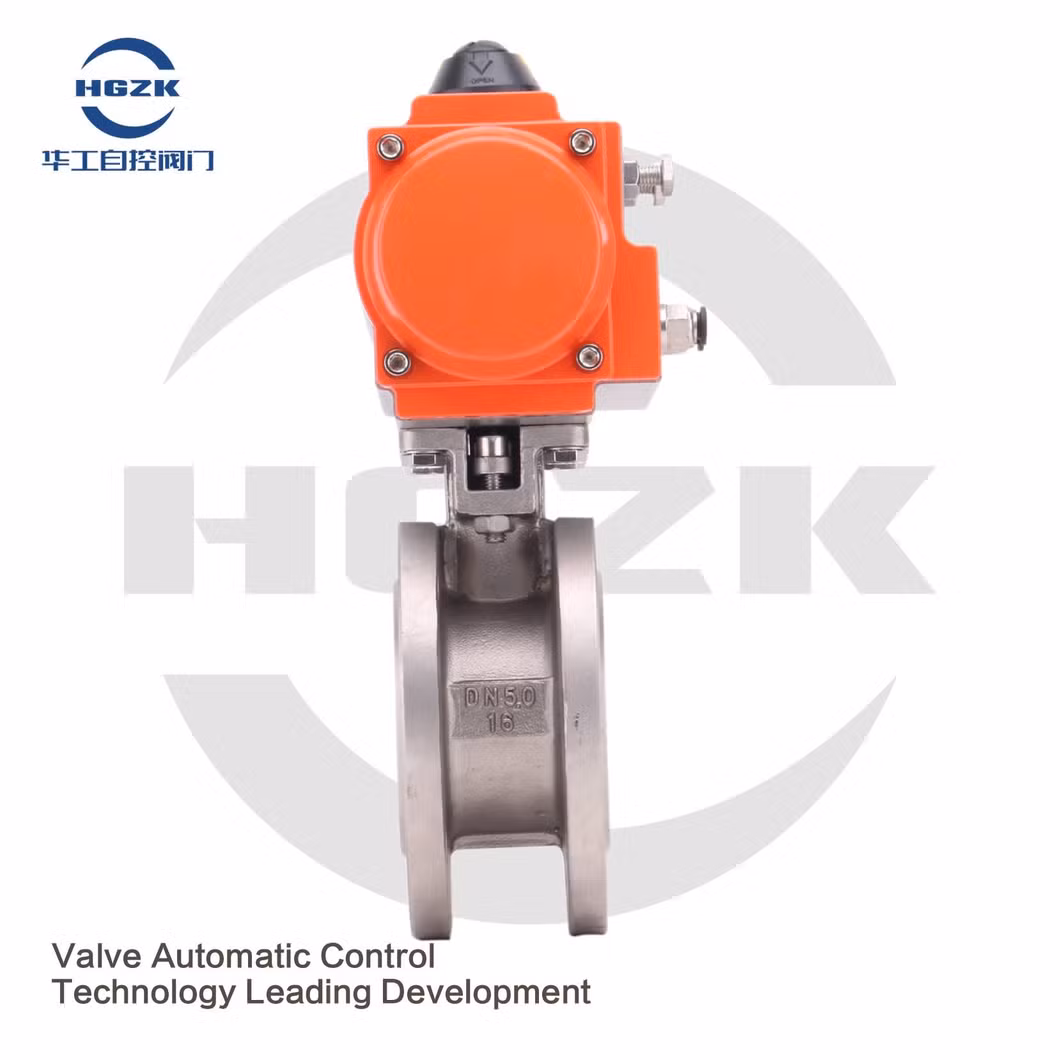 DN150 High-Performance Thin Type Pneumatic Flanged Ball Valve with Pneumatic Actuator