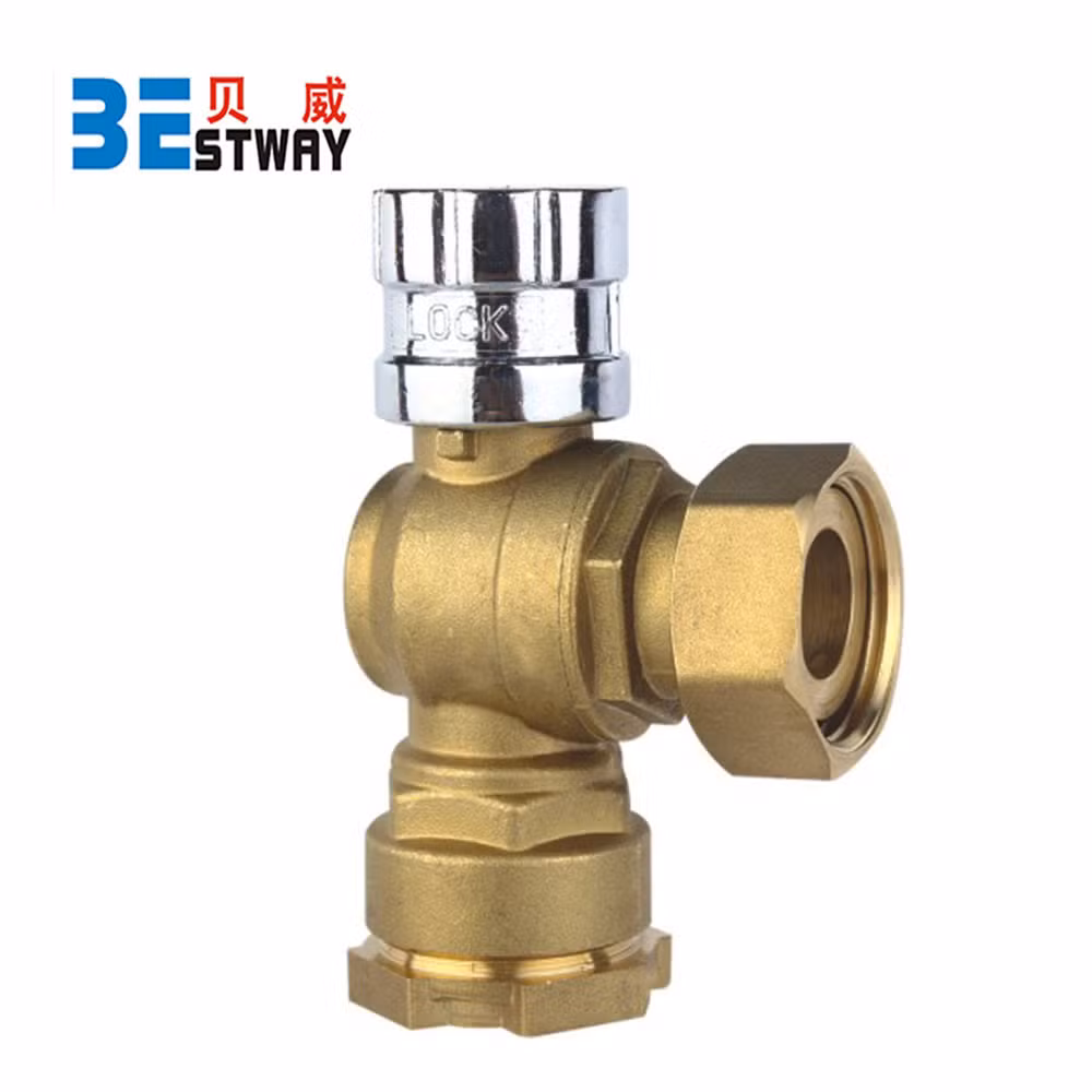 Acs Approval OEM ODM NPT Bsp Female Brass Lockable Water Meter Ball Valve