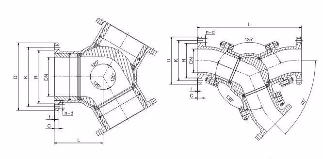 High Tempearture Metal Seat Floating Type T Port Three Way Ball Valve