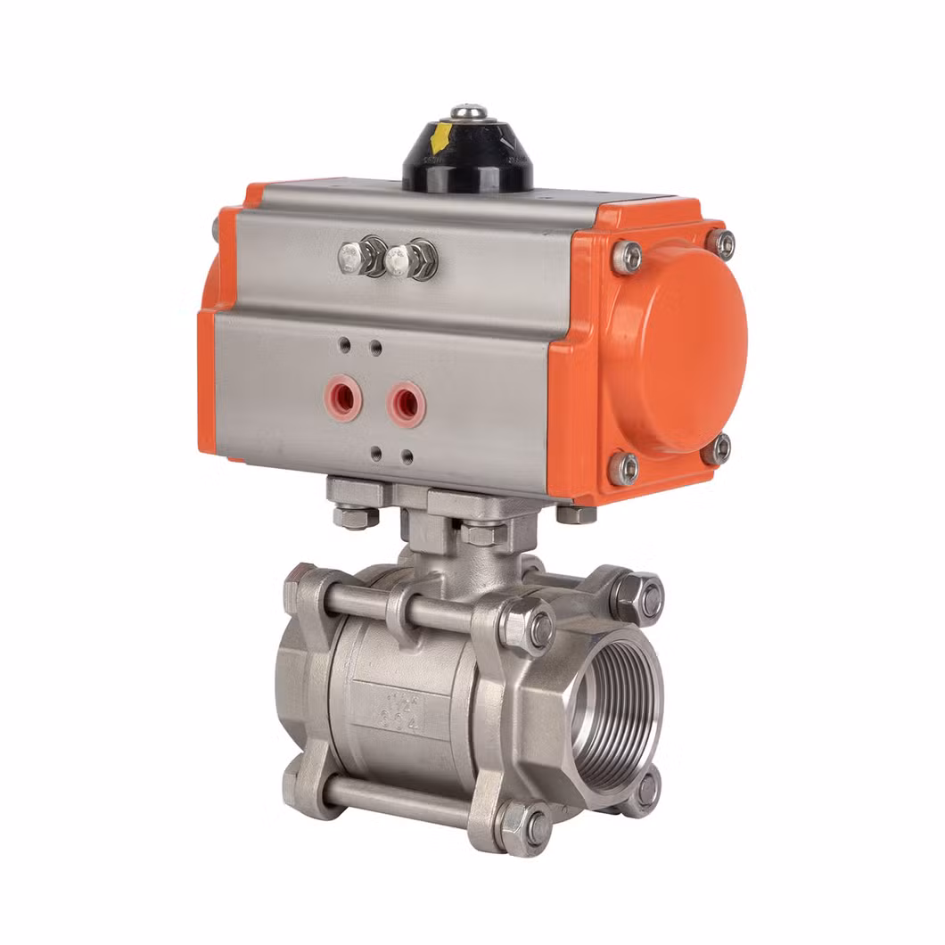 Pneumatic Three Piece Ball Valve Screw Port Screw Thread High Temperature Steam Explosion-Proof Switch Cut-off Valve
