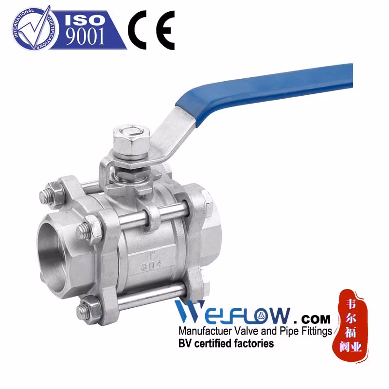 Pneumatic Three Piece Ball Valve Screw Port Screw Thread High Temperature Steam Explosion-Proof Switch Cut-off Valve