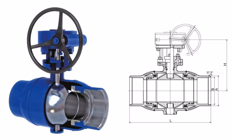 Full-Welded Ball Valve for City Heating/ Pressure Regulating Stations/Power Plants