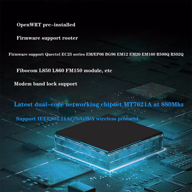 Gigabit Dual Band WiFi Router 5g Chipset Mt7621A 1200Mbps 5g LTE Router