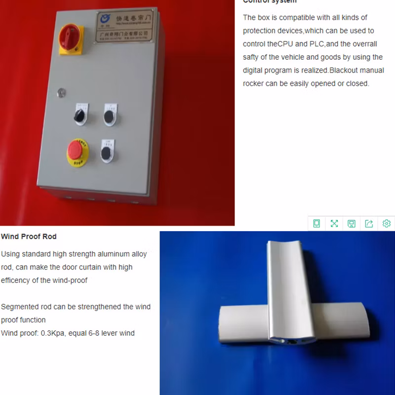 Roll up Shutter Industrial Pull Cord Rapid Action PVC High Speed Door