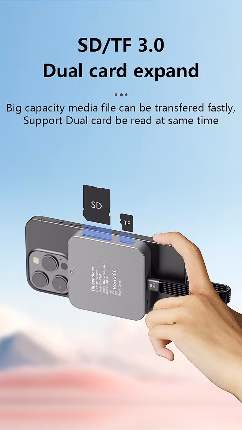 Wholesale OEM Magnetic 2230 Nvme M.2 SSD Enclosure, 10gbps USB C 3.2 to Nvme M.2 Adapter, Aluminum External SSD Case, Support M-Key B+M Key Uasp, OEM HDMI Dock