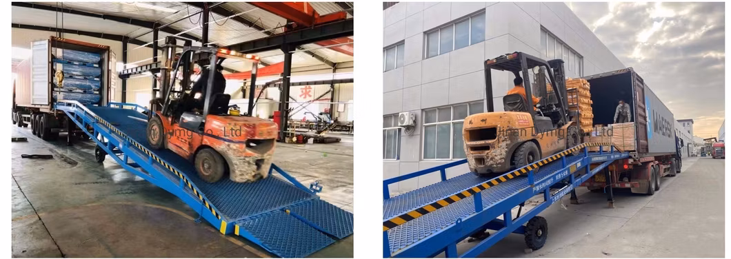 6t 8t 10t Portable Mobile Truck Loading Ramp Yard Ramp Hydraulic Container Dock Ramp for Truck Forklift