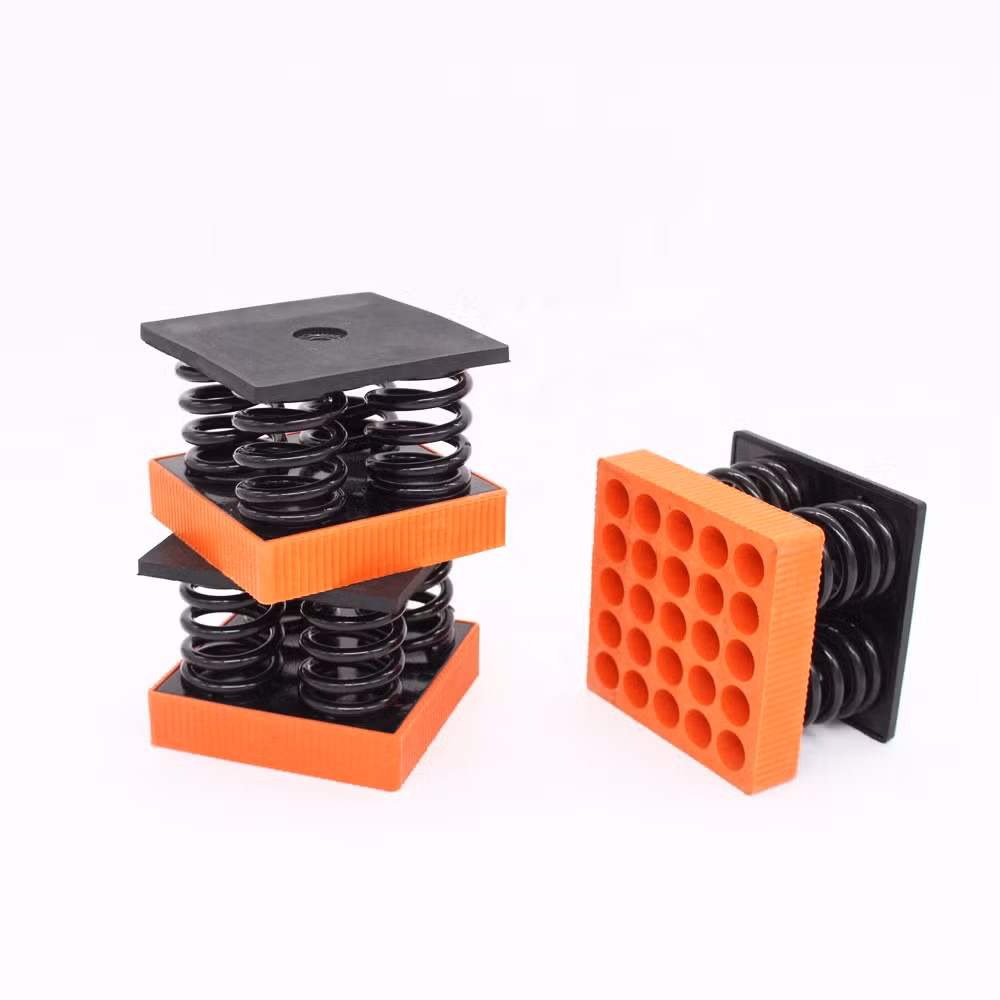 Spring Vibration Isolator Rubber Shock Abosorer for Floor/ Soundproofing Floor Rubber Block/ Spring Rubber Anti-Vibration Bumper Pad