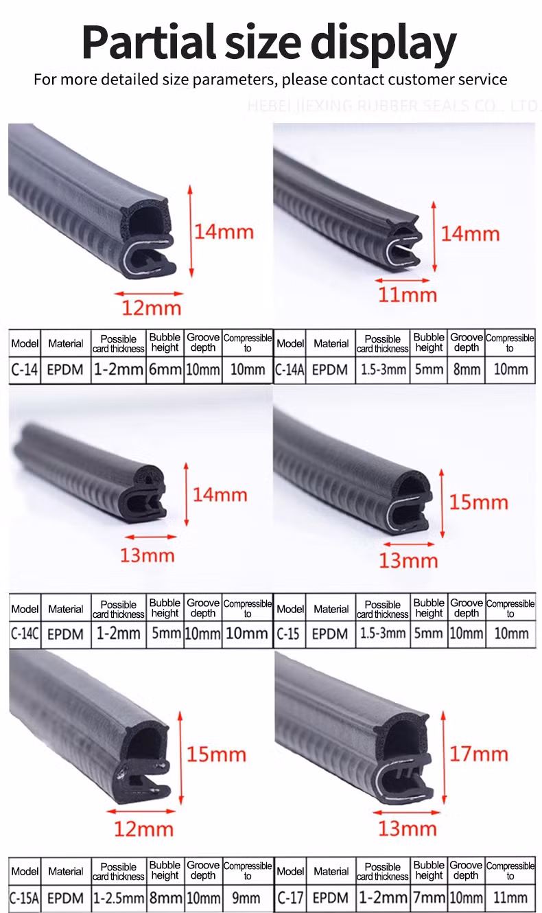 Customized Three-Composite Extrusion U-Shaped Edge Banding Strips for Car Doors Rubber Sealing Strips for Cabinet Doors Sealing Gaskets Shock-Absorbing EPDM Sea