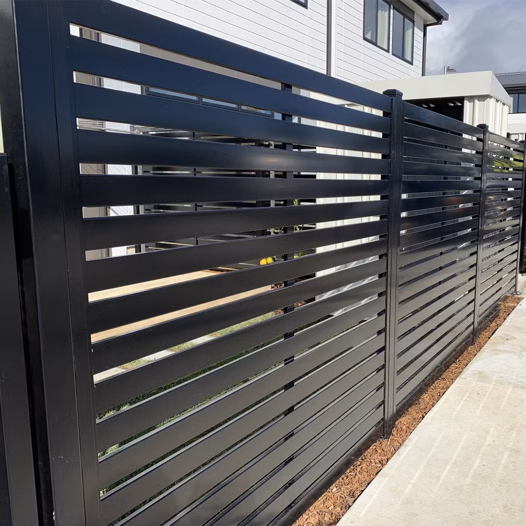 Aluminum Coated Metal Garage Sliding Door Automatic Car Gate Design for Home Garde Slat Fence Replacement Metal Gate Safety Walking Gate