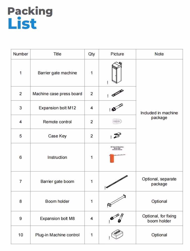 China Suppliers Open/Close Time 1.5-6. Sec Remote Control Parking Barrier Gate Price