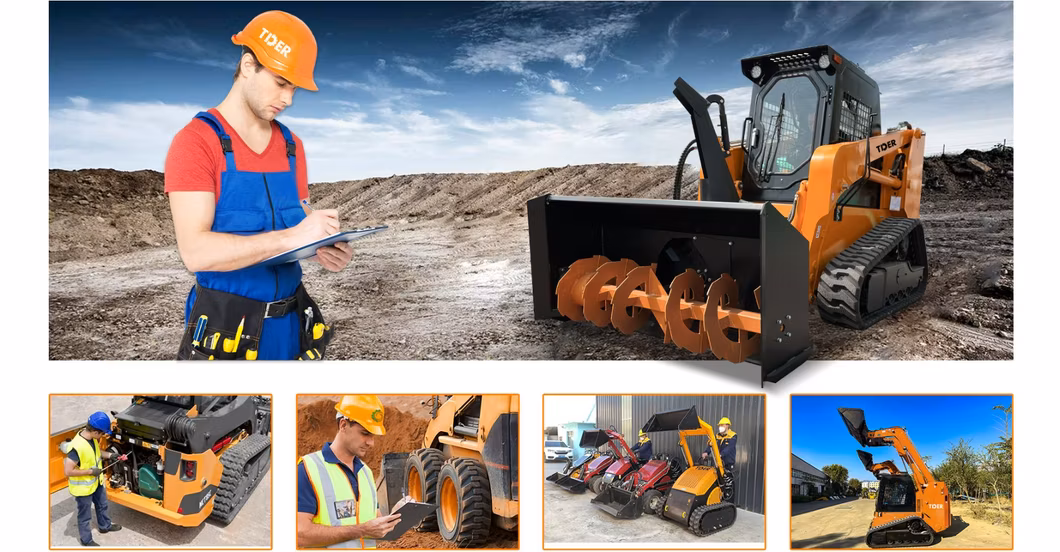 2024 Tder Chinese Skid Steer Loader Mini 700kg Skid Steer Loader with Various Attachments for Sale