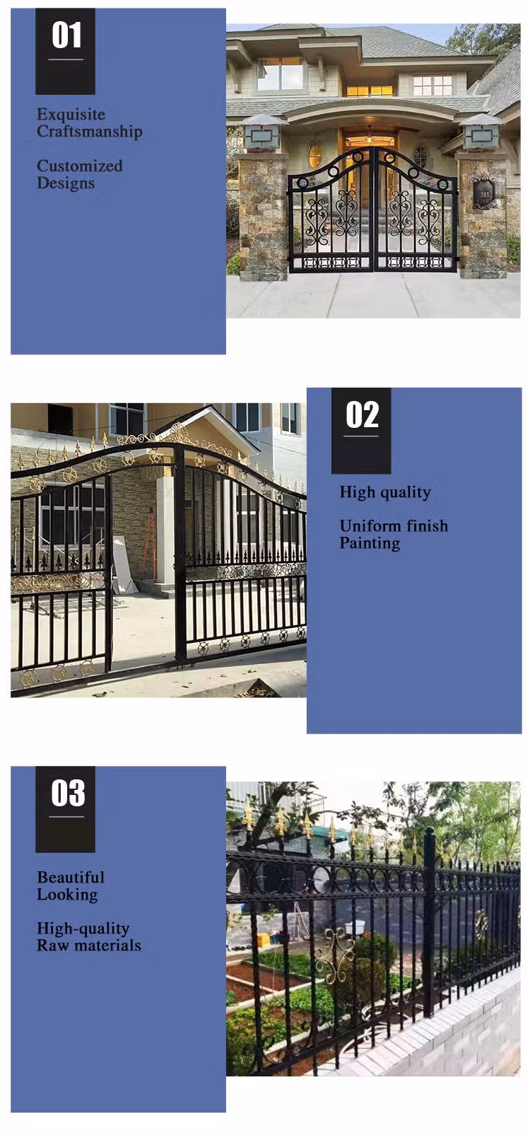 Iron Gate Designs Simple for Industrial and Commercial Used Main Iron Gate